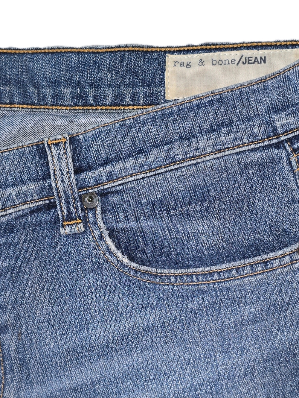 rag & bone Light Wash Mid-Rise Straight Leg Jeans